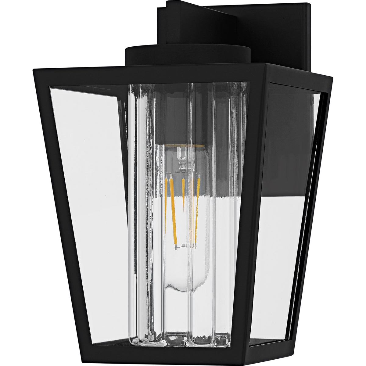 Quoizel Jett 7in 1-Light Outdoor Wall Lantern | Transitional Matte Black and Clear Glass | Entryway & Walkway | 6.5 x 7.5 x 10 in | Model JET8307MBK
