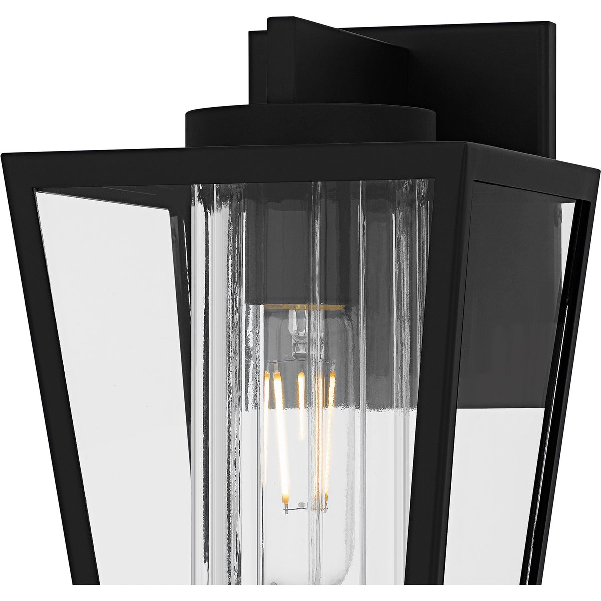 Quoizel Jett 7in 1-Light Outdoor Wall Lantern | Transitional Matte Black and Clear Glass | Entryway & Walkway | 6.5 x 7.5 x 10 in | Model JET8307MBK