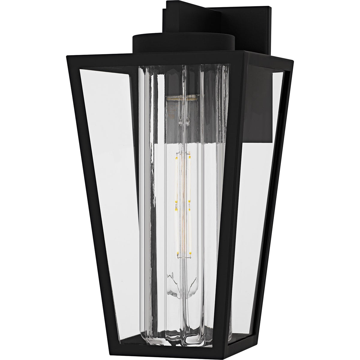 Quoizel Jett 8in 1-Light Outdoor Wall Lantern | Transitional Matte Black and Clear Glass | Entryway & Walkway | 7 x 7.75 x 13.5 in | Model JET8407MBK
