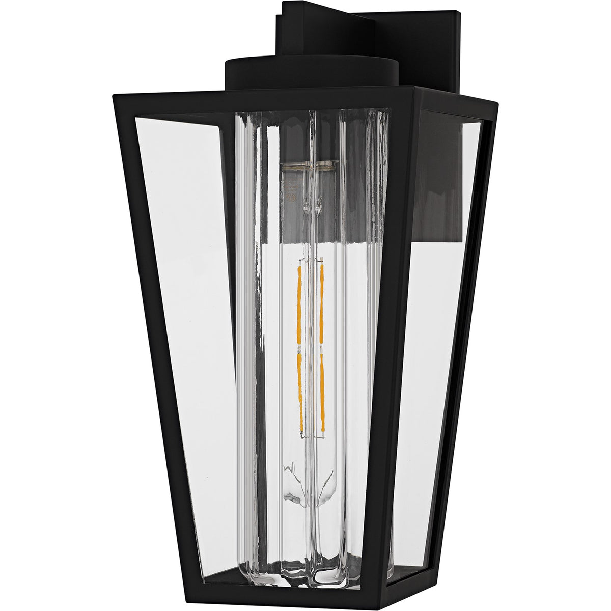 Quoizel Jett 8in 1-Light Outdoor Wall Lantern | Transitional Matte Black and Clear Glass | Entryway & Walkway | 7 x 7.75 x 13.5 in | Model JET8407MBK