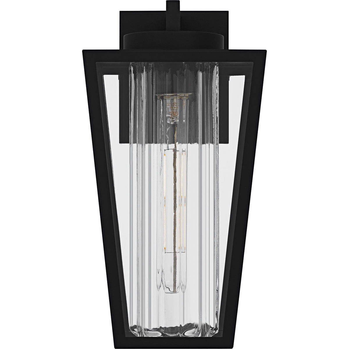Quoizel Jett 8in 1-Light Outdoor Wall Lantern | Transitional Matte Black and Clear Glass | Entryway & Walkway | 7 x 7.75 x 13.5 in | Model JET8407MBK