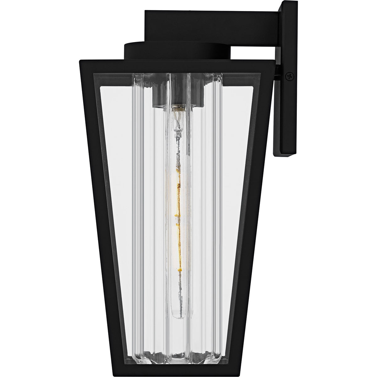 Quoizel Jett 8in 1-Light Outdoor Wall Lantern | Transitional Matte Black and Clear Glass | Entryway & Walkway | 7 x 7.75 x 13.5 in | Model JET8407MBK
