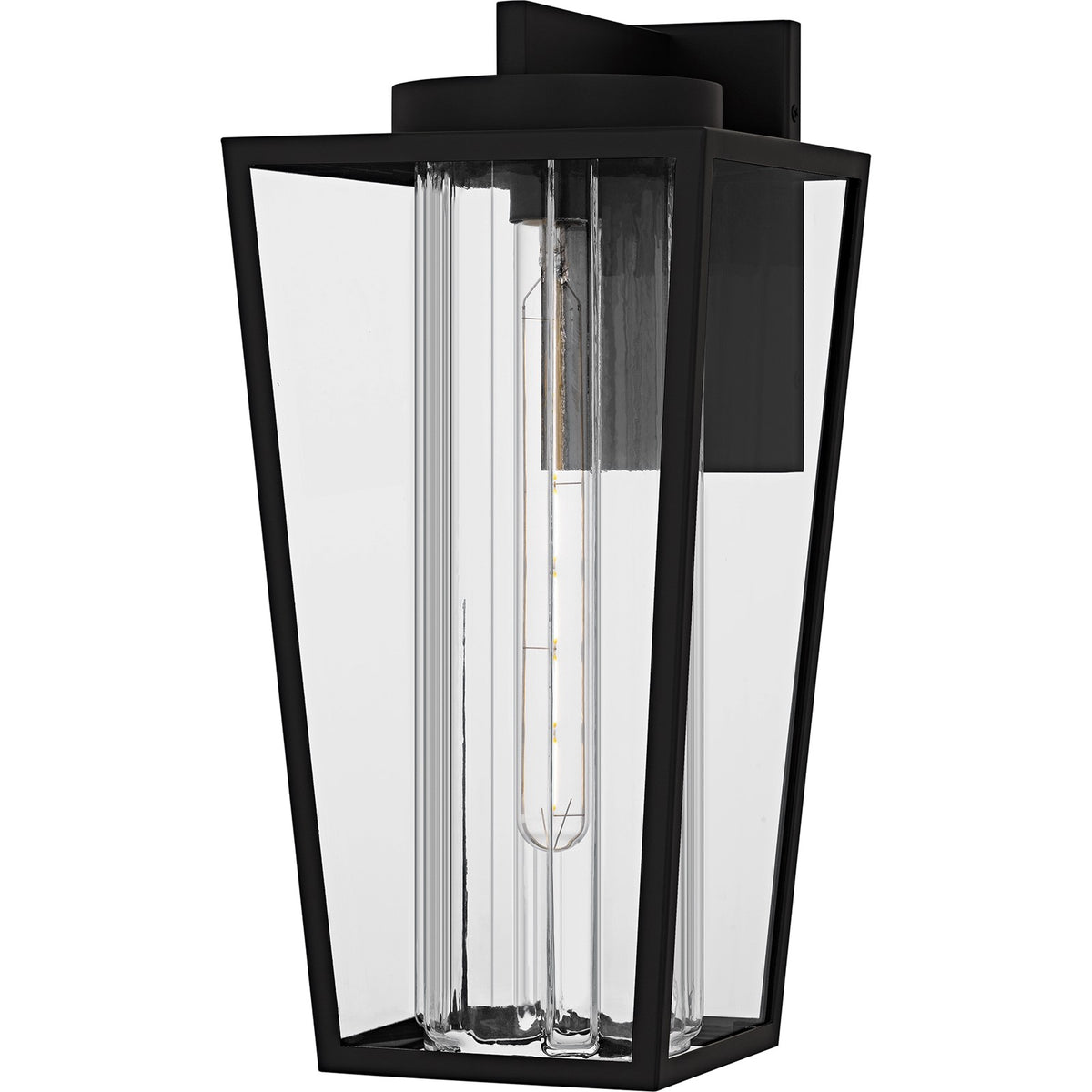 Quoizel Jett 18in 1-Light Outdoor Wall Lantern | Transitional Matte Black and Clear Glass | Entryway & Walkway | 9.75 x 8.5 x 18 in | Model JET8409MBK