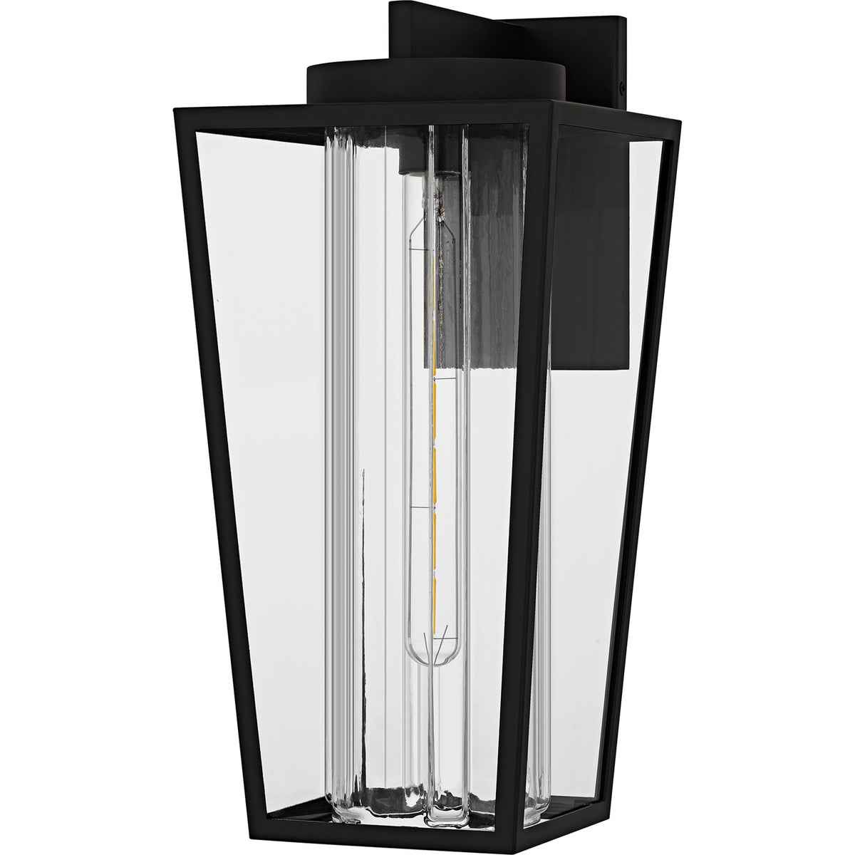 Quoizel Jett 18in 1-Light Outdoor Wall Lantern | Transitional Matte Black and Clear Glass | Entryway & Walkway | 9.75 x 8.5 x 18 in | Model JET8409MBK