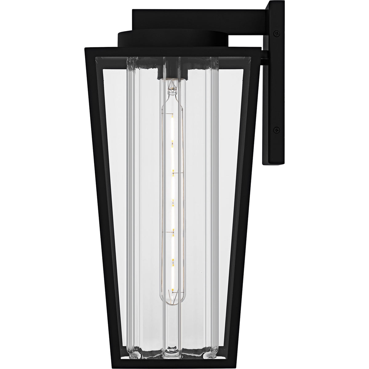 Quoizel Jett 18in 1-Light Outdoor Wall Lantern | Transitional Matte Black and Clear Glass | Entryway & Walkway | 9.75 x 8.5 x 18 in | Model JET8409MBK