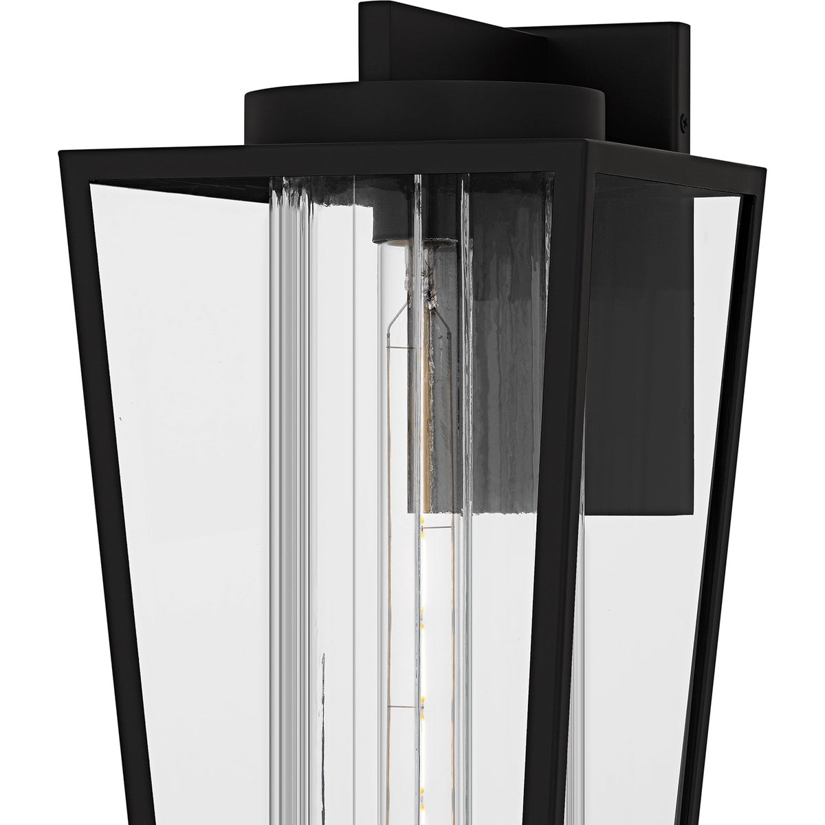 Quoizel Jett 18in 1-Light Outdoor Wall Lantern | Transitional Matte Black and Clear Glass | Entryway & Walkway | 9.75 x 8.5 x 18 in | Model JET8409MBK