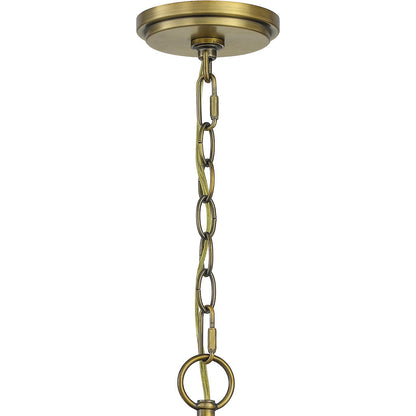 Quoizel Joules 32in 9-Light Chandelier | Traditional Aged Brass Steel with Crystal Drops | Dining Room & Foyer | 32 x 32 x 31 in | Model JOU5032AB