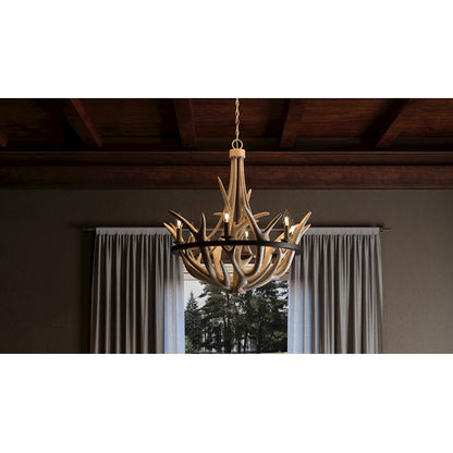 Quoizel 6 Light Journey Chandelier, Earth Black