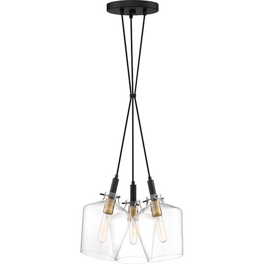 3 Light Large Pendant, Earth Black