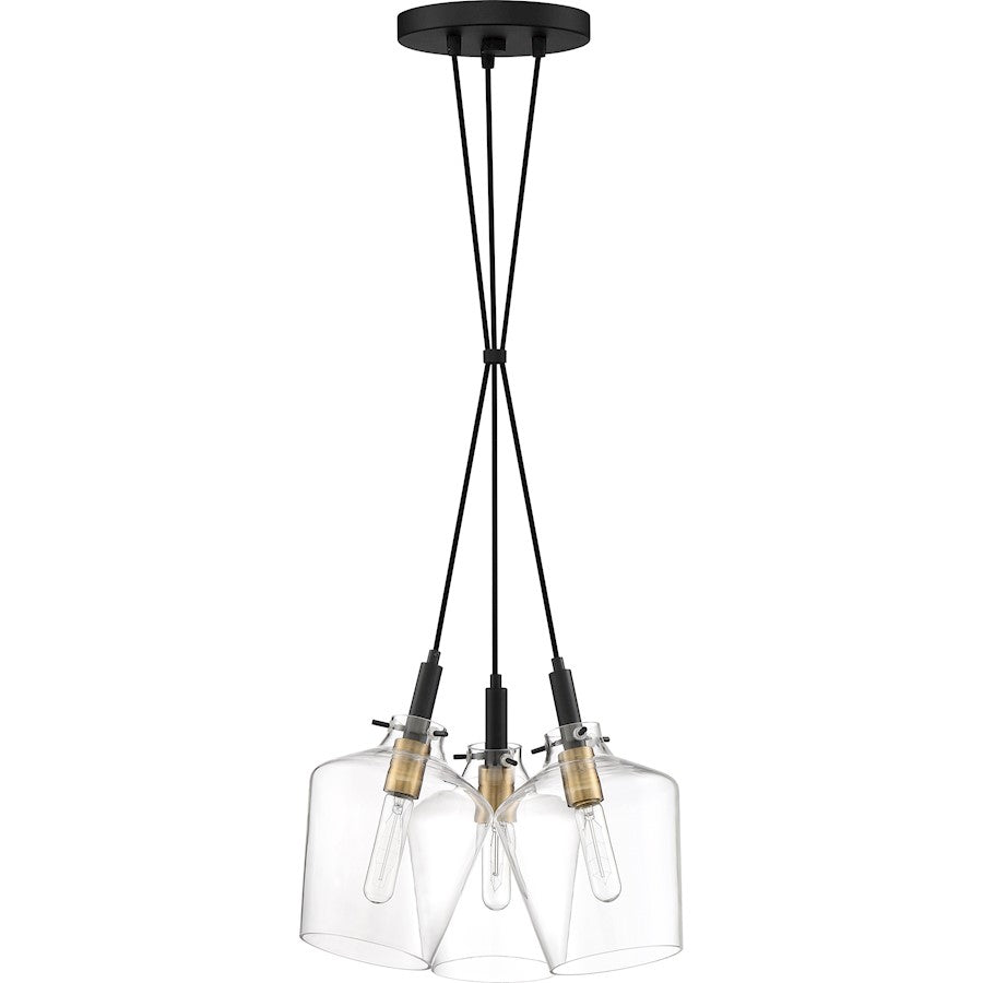 3 Light Large Pendant, Earth Black