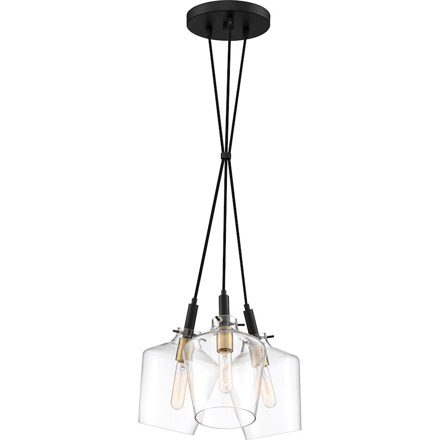 3 Light Large Pendant, Earth Black