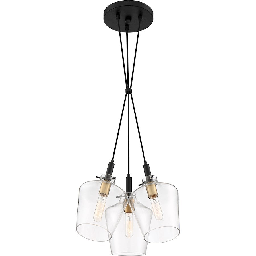 3 Light Large Pendant, Earth Black