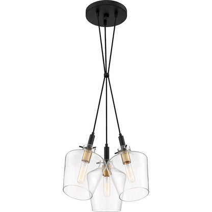 3 Light Large Pendant, Earth Black
