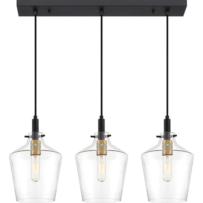 Quoizel June Linear Chandelier, Earth Black