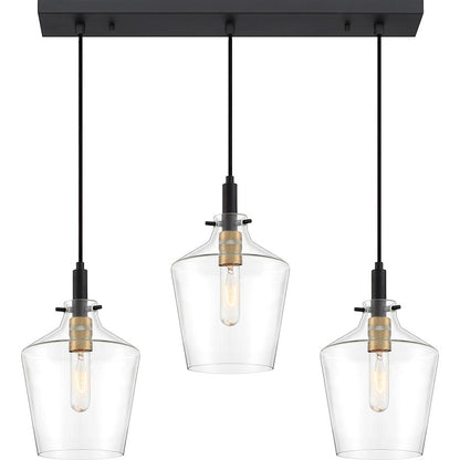Quoizel June Linear Chandelier, Earth Black