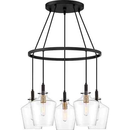 Quoizel June 5 Light Chandelier, Earth Black