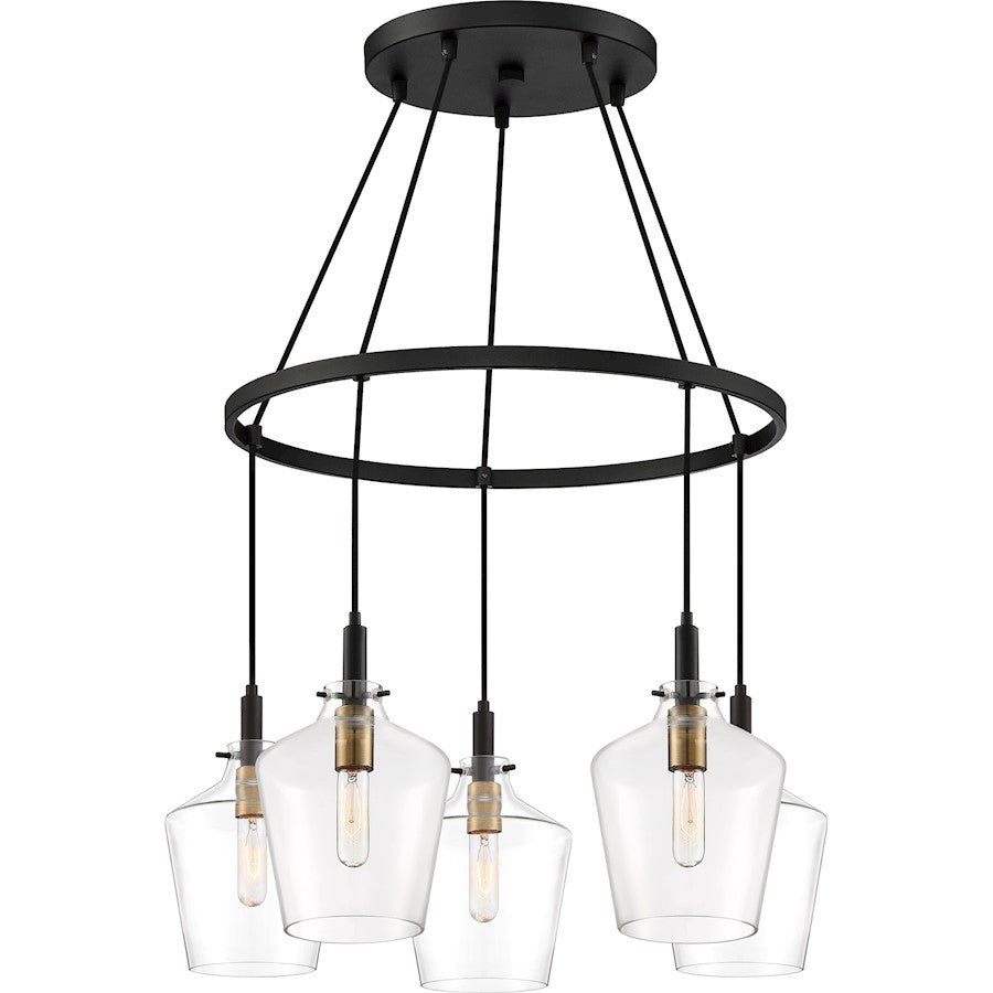 Quoizel June 5 Light Chandelier, Earth Black