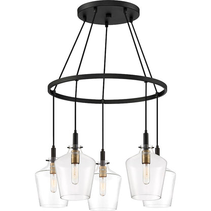 Quoizel June 5 Light Chandelier, Earth Black