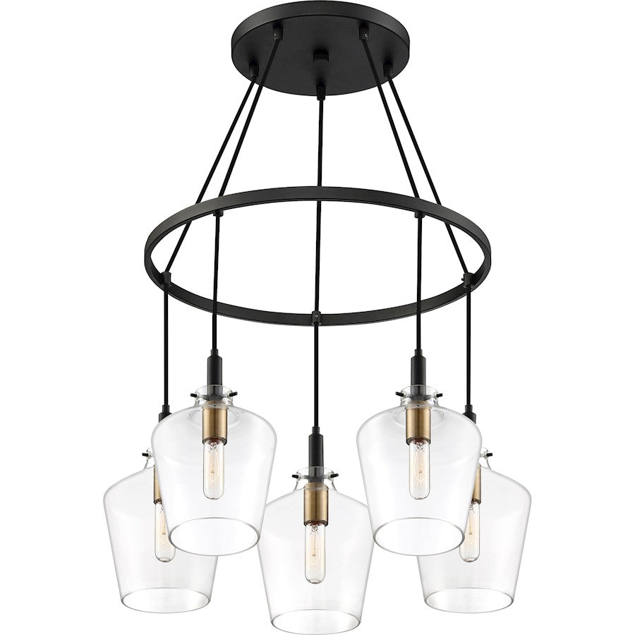 Quoizel June 5 Light Chandelier, Earth Black