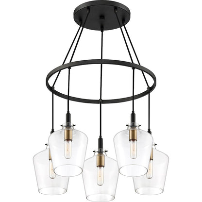 Quoizel June 5 Light Chandelier, Earth Black