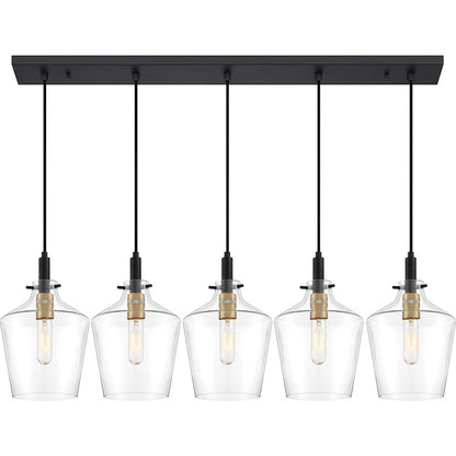 Quoizel June Linear Chandelier, Earth Black