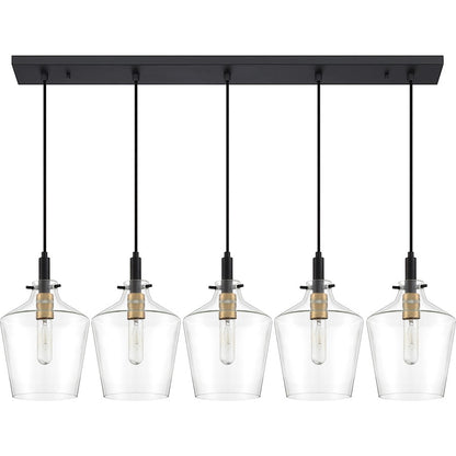 Quoizel June Linear Chandelier, Earth Black