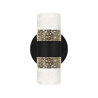 Quoizel Kaia LED 9" Outdoor Lantern, Matte Black/Clear Bubble Glass