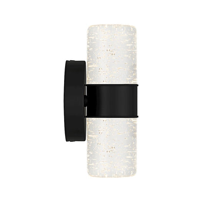 Quoizel Kaia LED 9" Outdoor Lantern, Matte Black/Clear Bubble Glass