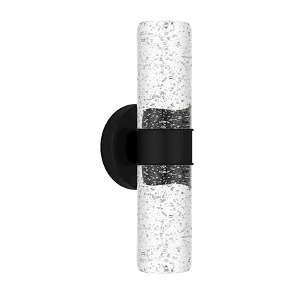 Quoizel Kaia LED 14" Outdoor Lantern, Black/Clear Bubble Glass