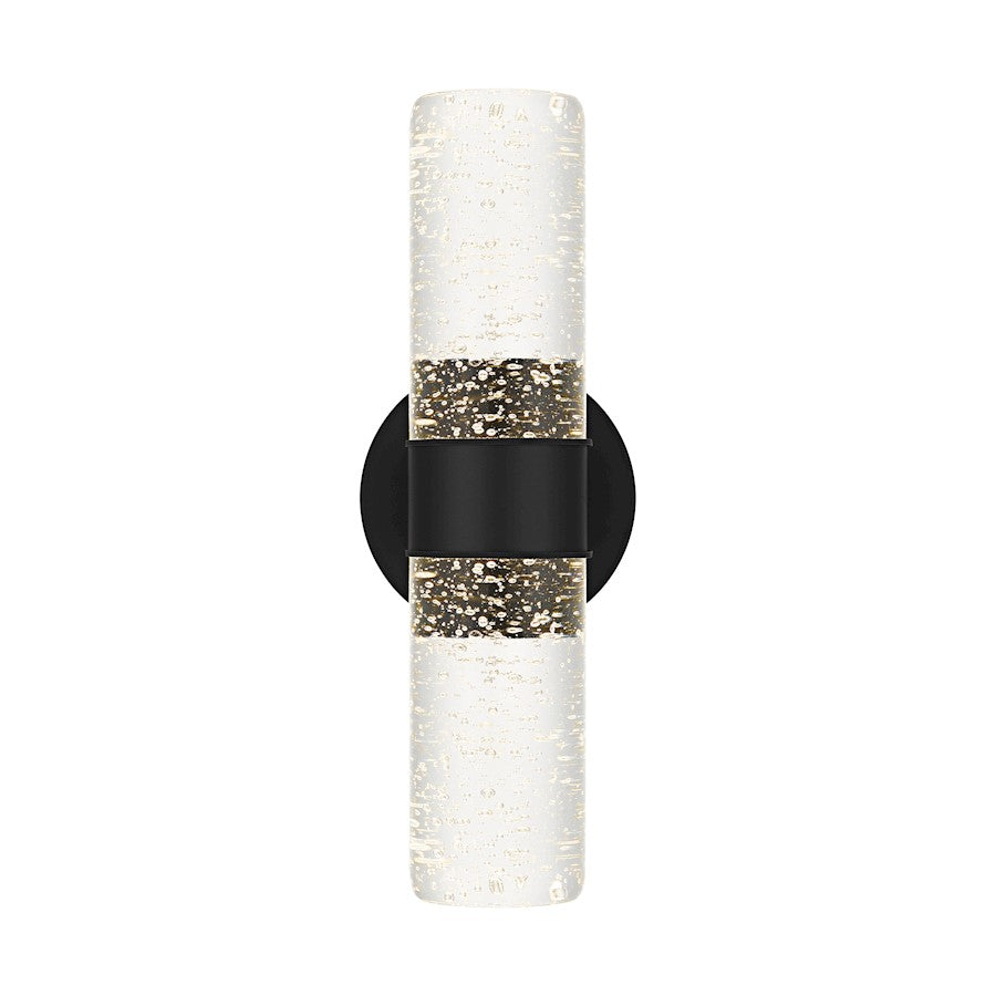 Quoizel Kaia LED 14" Outdoor Lantern, Black/Clear Bubble Glass