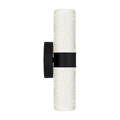 Quoizel Kaia LED 14" Outdoor Lantern, Black/Clear Bubble Glass