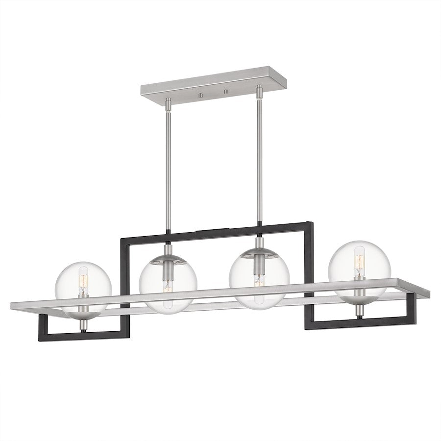 Quoizel Kane 4 Light Linear Chandelier, Earth Black