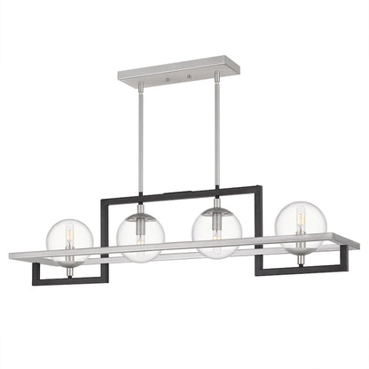 Quoizel Kane 4 Light Linear Chandelier, Earth Black