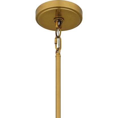 Quoizel Kate 10in 1-Light Mini Pendant | Coastal Brushed Gold and White Linen Rattan | Kitchen Island & Dining Room | Model KAT1510BRG