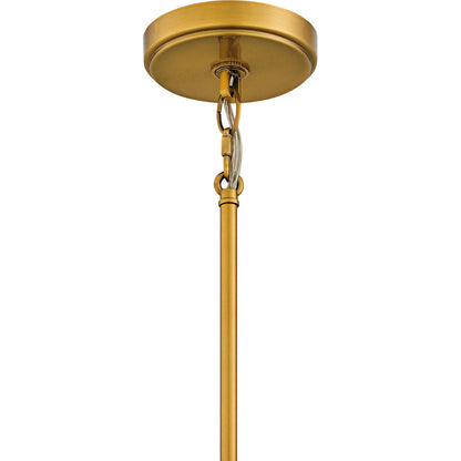 Quoizel Kate 24in 5-Light Pendant | Coastal Brushed Gold and White Linen Rattan | Dining Room & Kitchen Island | 24 x 24 x 10.25 in | Model KAT2824BRG