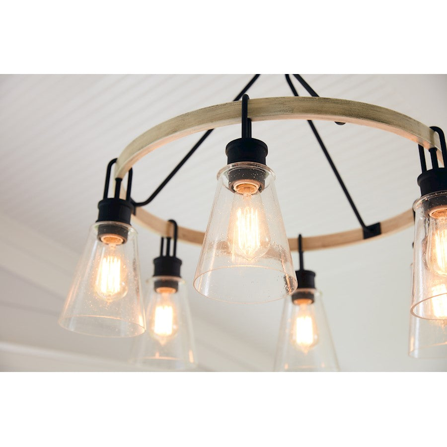 Quoizel Kingsbridge 6 Light Chandelier, Earth Black/Clear Seeded - KGB5029EK