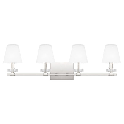 Quoizel Kelsey Glen 4 Light Bath Vanity, Polished Nickel/Etched