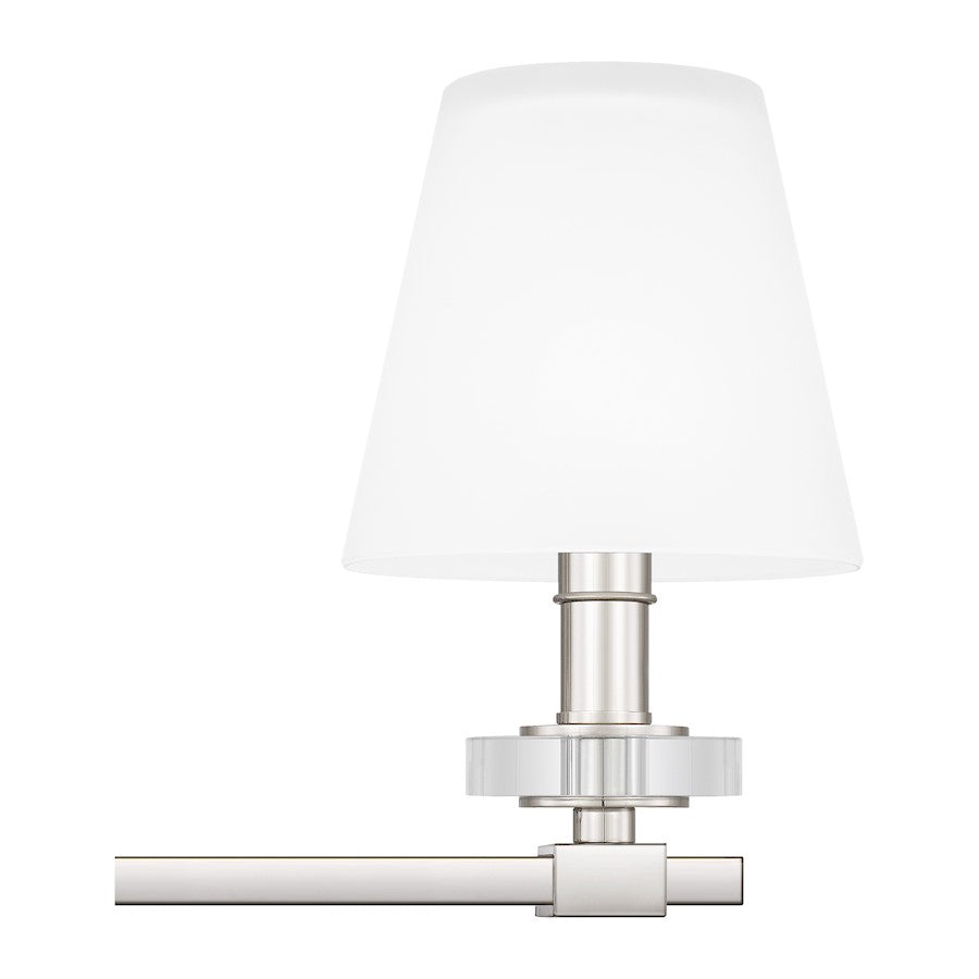 Quoizel Kelsey Glen 4 Light Bath Vanity, Polished Nickel/Etched