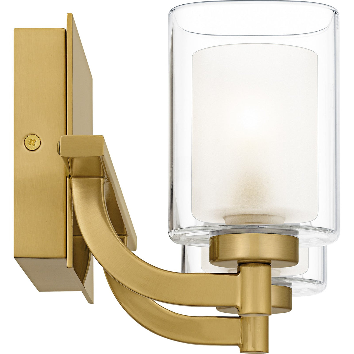 Quoizel Kolt 13in 2-Light Vanity Light | Modern Brushed Gold and Clear Glass | Bathroom & Powder Room | 13 x 6.25 x 6 in | Model KLT8602BRGLED