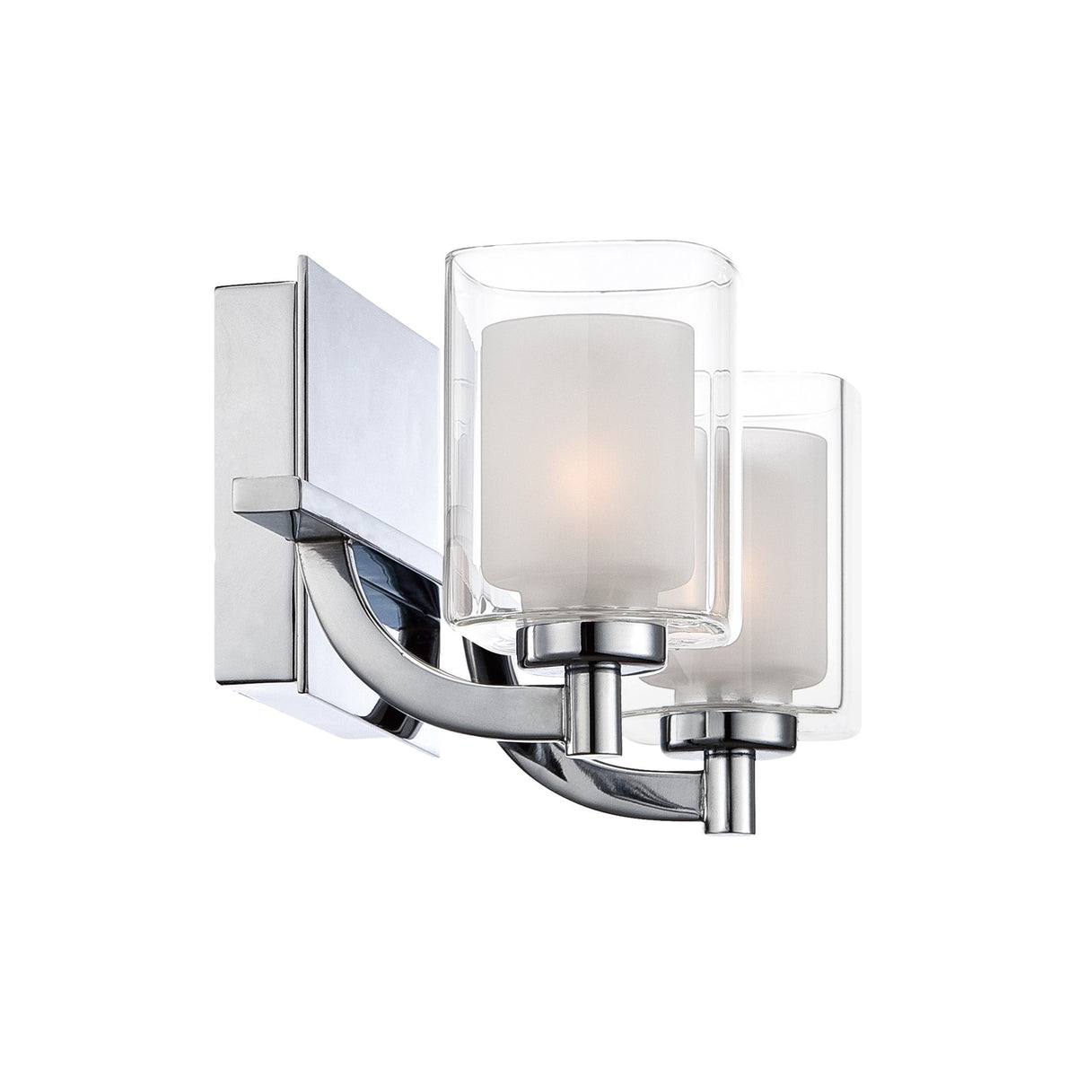 Quoizel Kolt 13in 2-Light Vanity Light | Modern Polished Chrome and Clear Glass | Bathroom & Powder Room | 13 x 6.25 x 6 in | Model KLT8602CLED