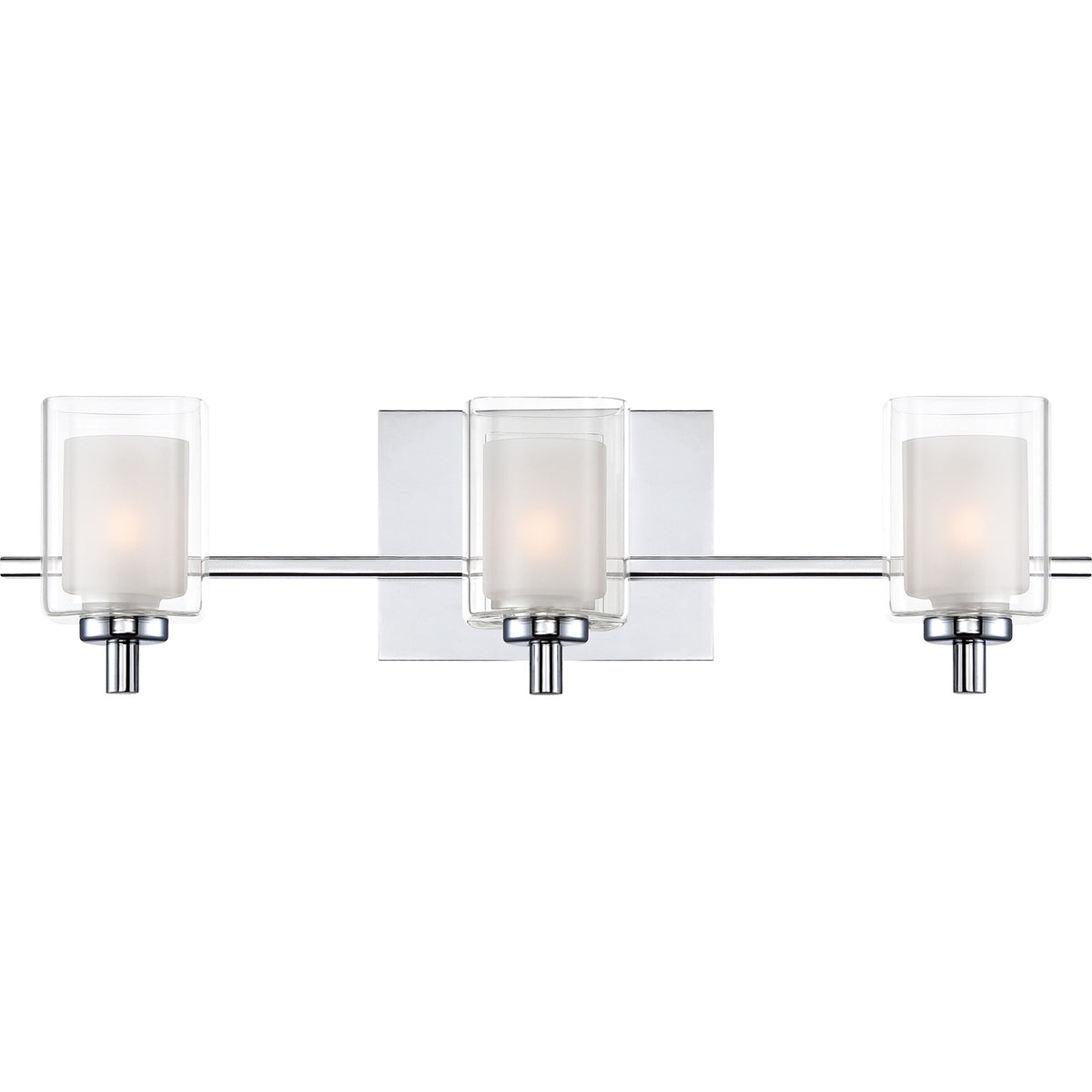 Quoizel Kolt 21in 3-Light Vanity Light | Modern Polished Chrome and Clear Glass | Bathroom Vanity & Powder Room | 21 x 6.25 x 6 in | Model KLT8603CLED
