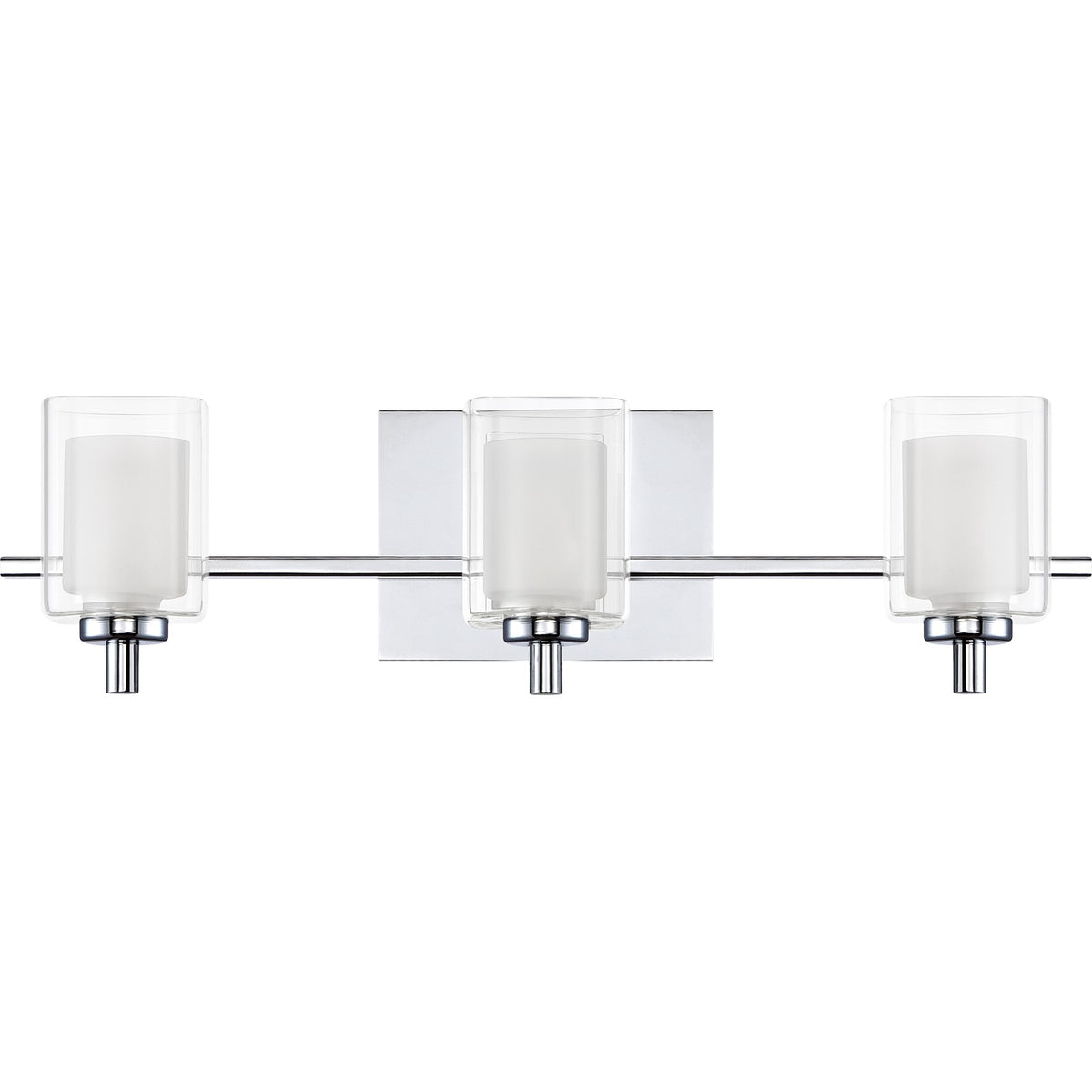 Quoizel Kolt 21in 3-Light Vanity Light | Modern Polished Chrome and Clear Glass | Bathroom Vanity & Powder Room | 21 x 6.25 x 6 in | Model KLT8603CLED