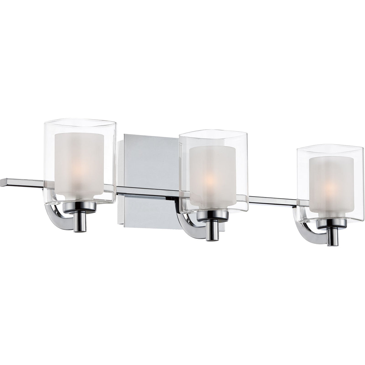 Quoizel Kolt 21in 3-Light Vanity Light | Modern Polished Chrome and Clear Glass | Bathroom Vanity & Powder Room | 21 x 6.25 x 6 in | Model KLT8603CLED