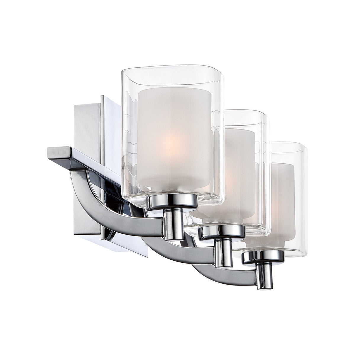 Quoizel Kolt 21in 3-Light Vanity Light | Modern Polished Chrome and Clear Glass | Bathroom Vanity & Powder Room | 21 x 6.25 x 6 in | Model KLT8603CLED