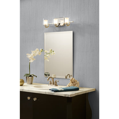 Quoizel Kolt 21in 3-Light Vanity Light | Modern Polished Chrome and Clear Glass | Bathroom Vanity & Powder Room | 21 x 6.25 x 6 in | Model KLT8603CLED