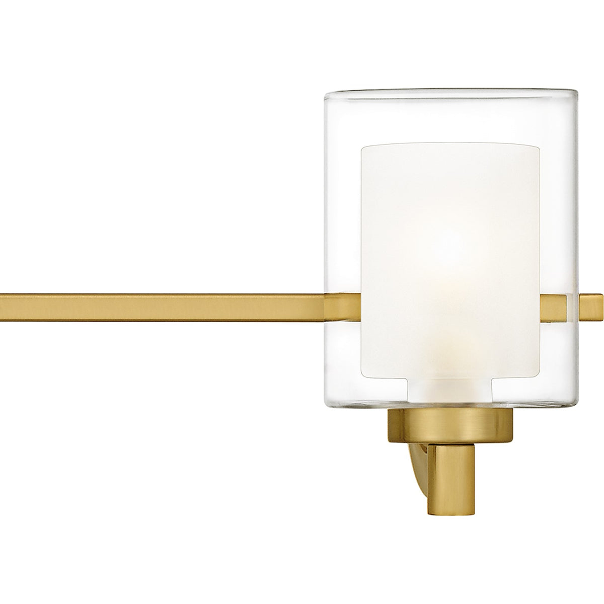 Quoizel Kolt 42in 5-Light Vanity Light | Modern Brushed Gold and Clear Glass | Bathroom Vanity & Powder Room | 42 x 6.25 x 6 in | Model KLT8605BRGLED