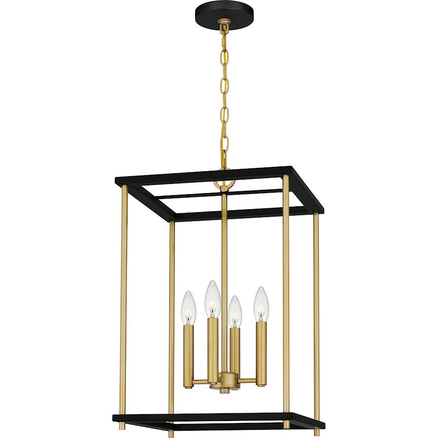 4 Light Pendant, Matte Black