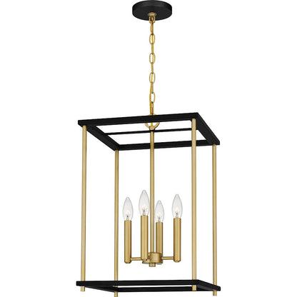 4 Light Pendant, Matte Black