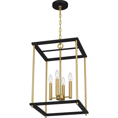4 Light Pendant, Matte Black