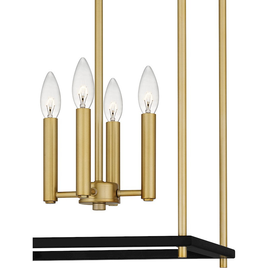 4 Light Pendant, Matte Black